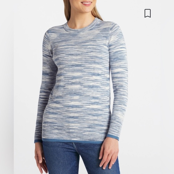 Stitch Fix l Market & Spruce Audrey Space Dye Crew Neck Tipped Pullover, Small - Picture 1 of 11